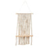 2.5’ x 1.5’ Hand Crafted Woven Macrame Wall Hanging with Wooden Shelf - FCHF CITY