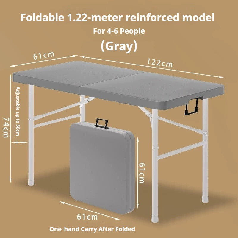 Portable Foldable Dining Table, Heavy‑Duty Height Adjustable Outdoor Table