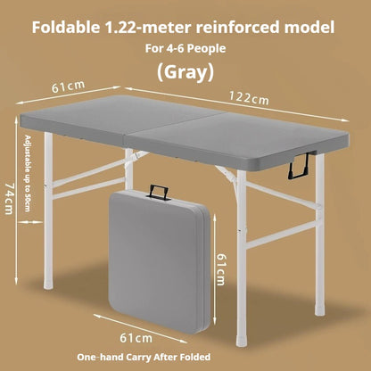 Portable Foldable Dining Table, Heavy‑Duty Height Adjustable Outdoor Table