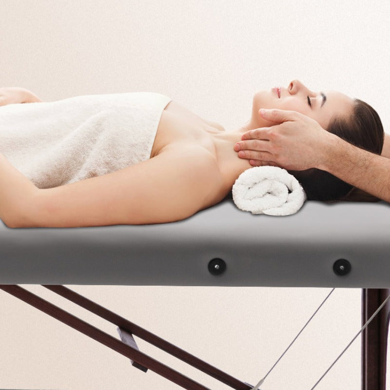 Portable Folding Massage Table, Beech Wood Height Adjustable Spa Bed