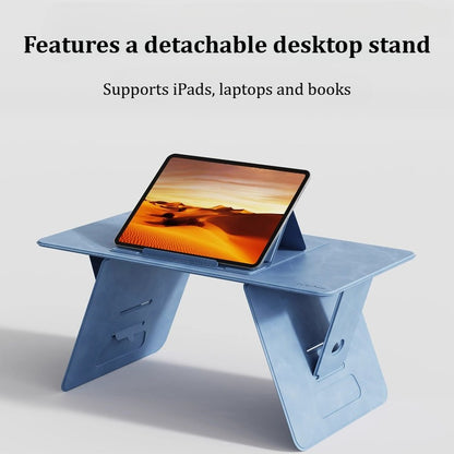 Portable Foldable Lap Desk 4‑Level Height Adjustable Suede Bed Table