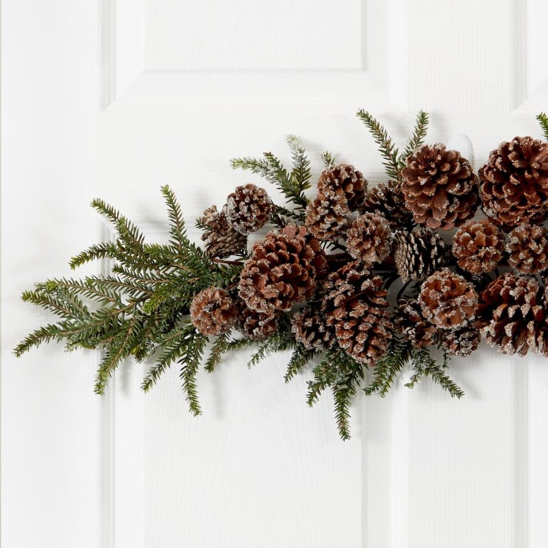 28” Iced Pine Cone Garland - FCHF CITY