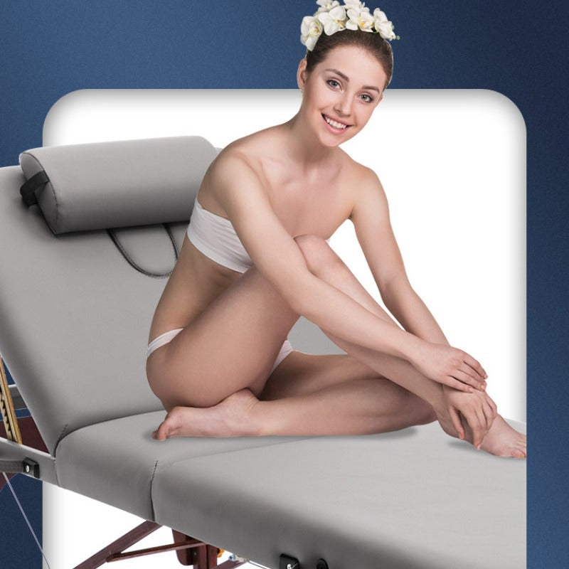 Portable Folding Massage Table, Beech Wood Height Adjustable Spa Bed