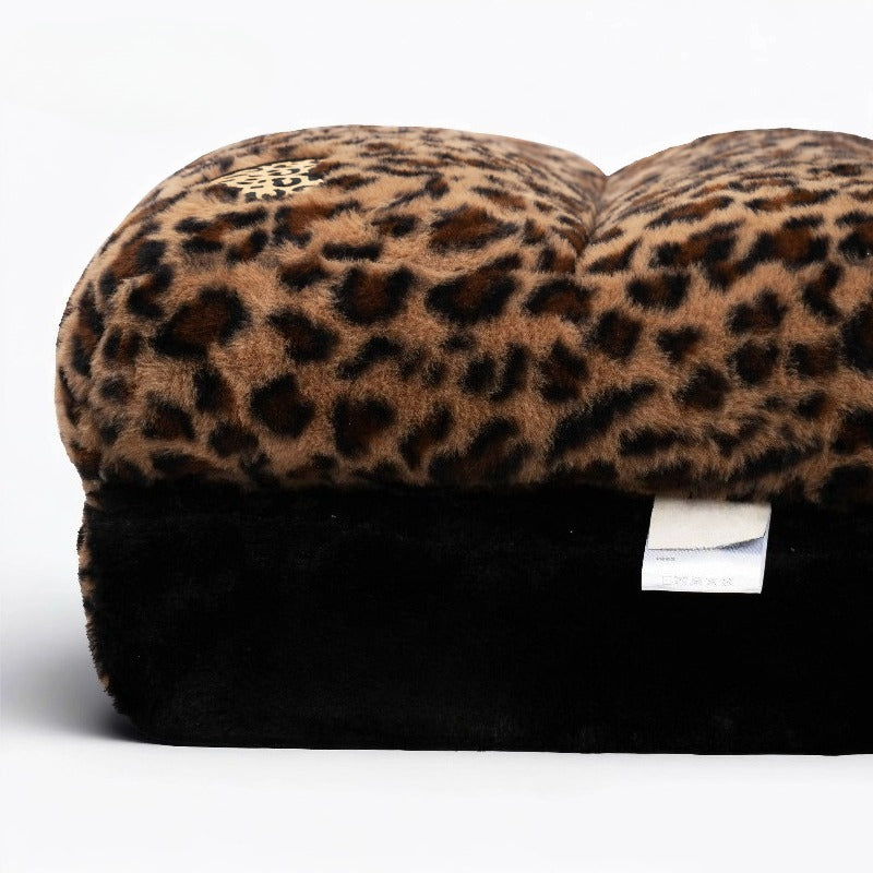 Foldable Floor Sofa Bed, Adjustable Leopard Cow Print Lounge Chair