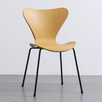 Nordic Modern Minimalist Plastic Dining Chair with Backrest, Casual Home Desk Stool