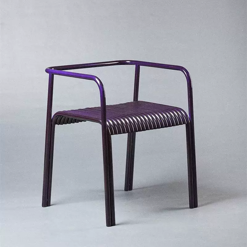 Colorful Aluminum Slatted Patio Dining Armchair