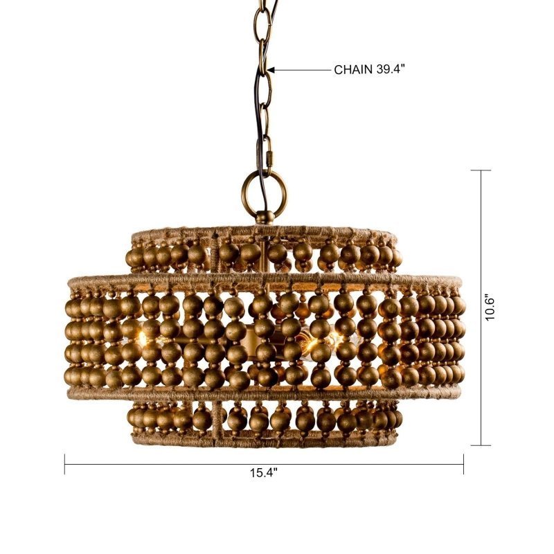 3 - Light Rustic Golden LED Pendant Light - FCHF CITY