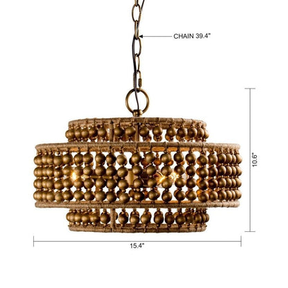 3 - Light Rustic Golden LED Pendant Light - FCHF CITY