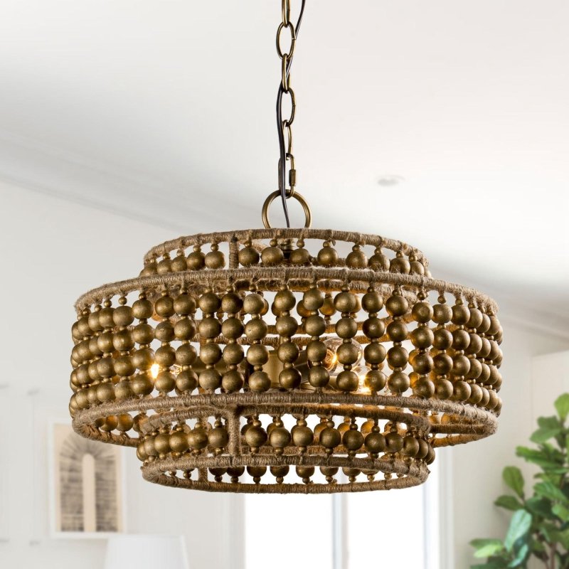 3 - Light Rustic Golden LED Pendant Light - FCHF CITY