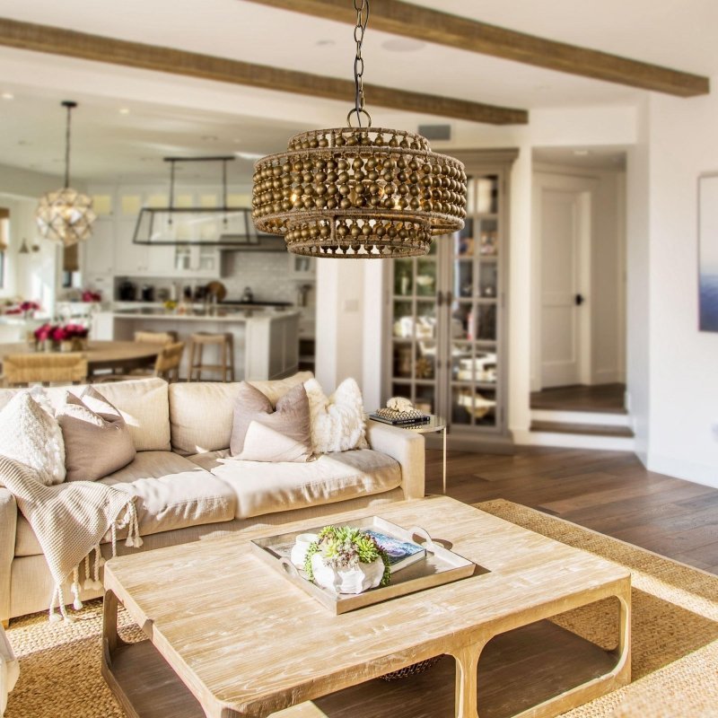 3 - Light Rustic Golden LED Pendant Light - FCHF CITY