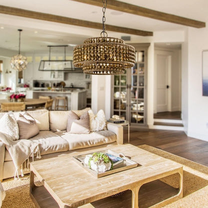 3 - Light Rustic Golden LED Pendant Light - FCHF CITY