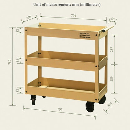 3-Tier Metal Tool Cart - FCHF CITY