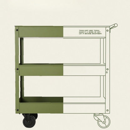 3-Tier Metal Tool Cart - FCHF CITY