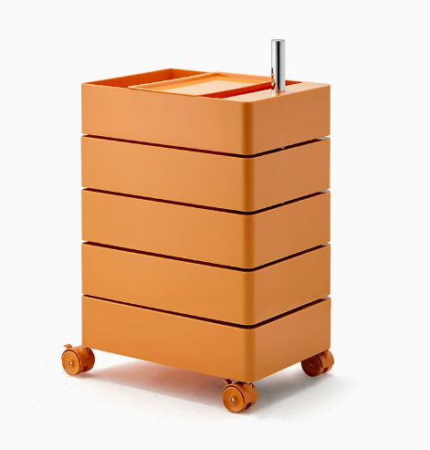 Minimalist Rotatable 5-Tier Rolling Storage Cabinet with Lockable Casters