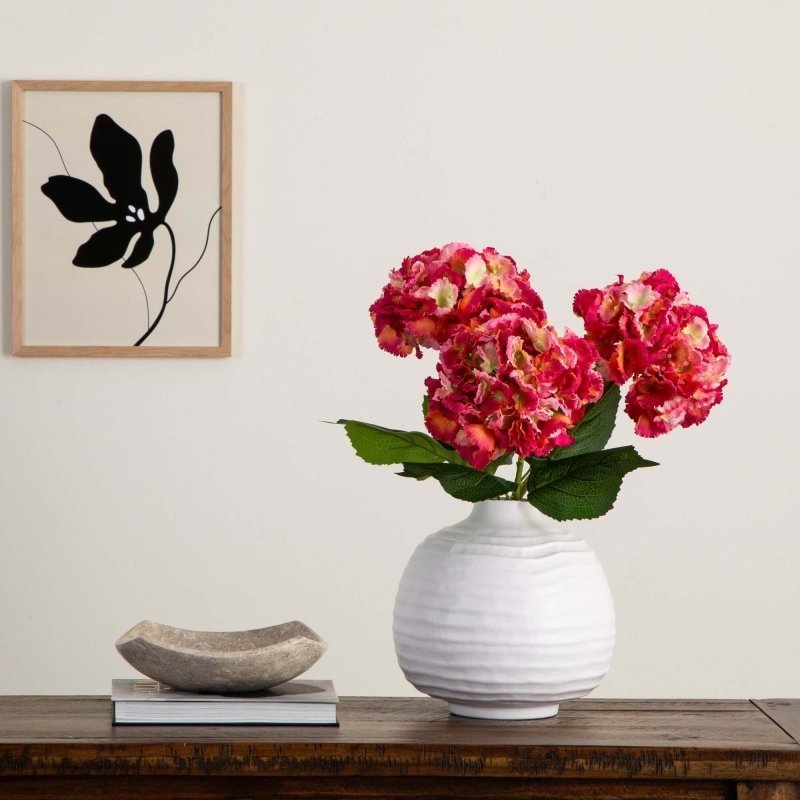 30&quot; Artificial Hydrangea Flower Stems - Set of 3 - FCHF CITY