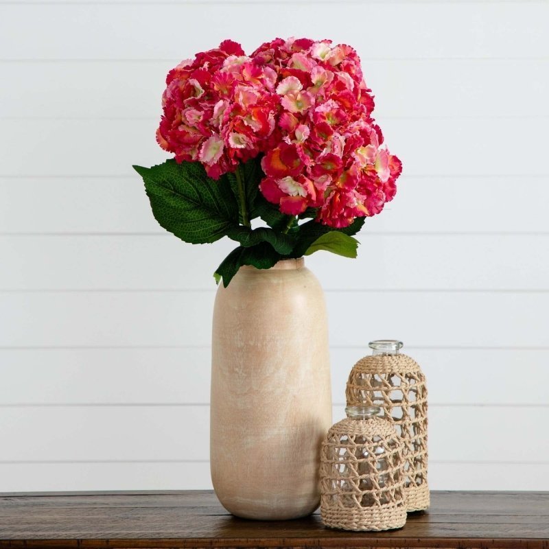 30&quot; Artificial Hydrangea Flower Stems - Set of 3 - FCHF CITY