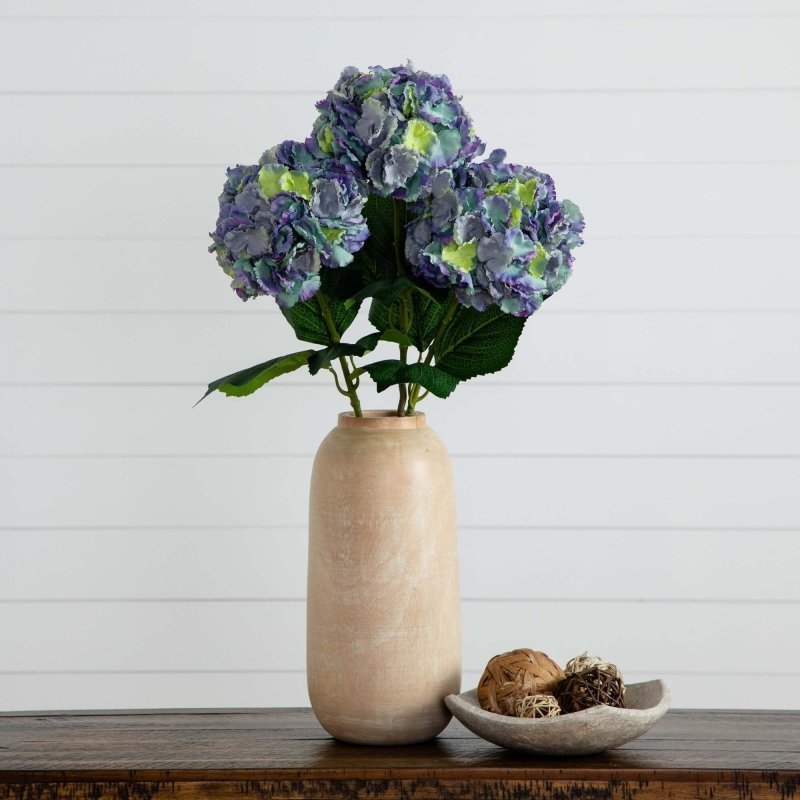 30&quot; Artificial Hydrangea Flower Stems - Set of 3 - FCHF CITY
