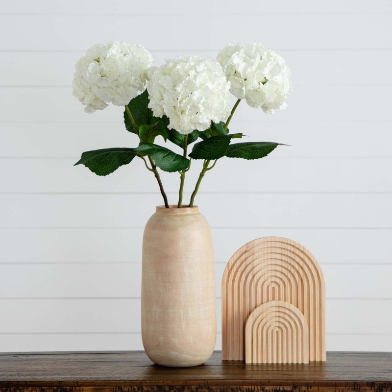 30&quot; Artificial Hydrangea Flower Stems - Set of 3 - FCHF CITY