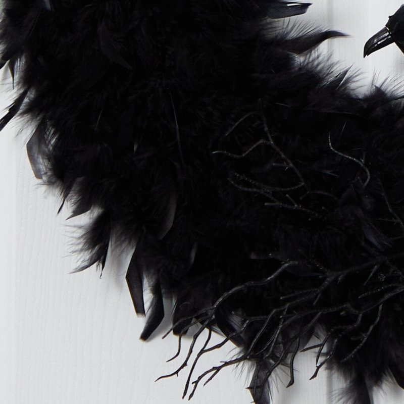 30&quot; Halloween Raven Feather Wreath&quot; - FCHF CITY