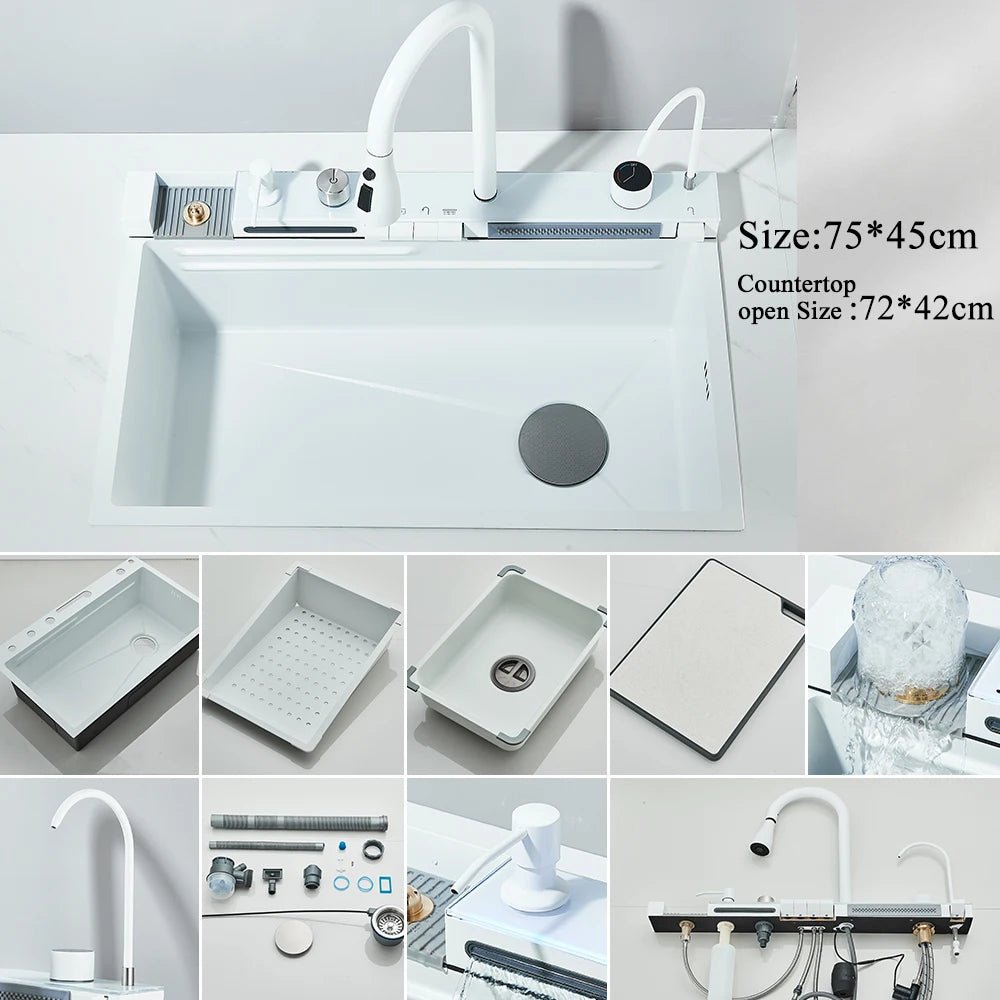 304 Stainless Steel Kitchen Digital Display Faucet Set - FCHF CITY