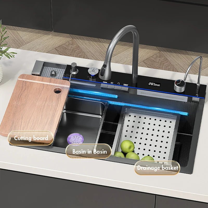 304 Stainless Steel Kitchen Digital Display Faucet Set - FCHF CITY