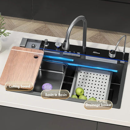 304 Stainless Steel Kitchen Digital Display Faucet Set - FCHF CITY