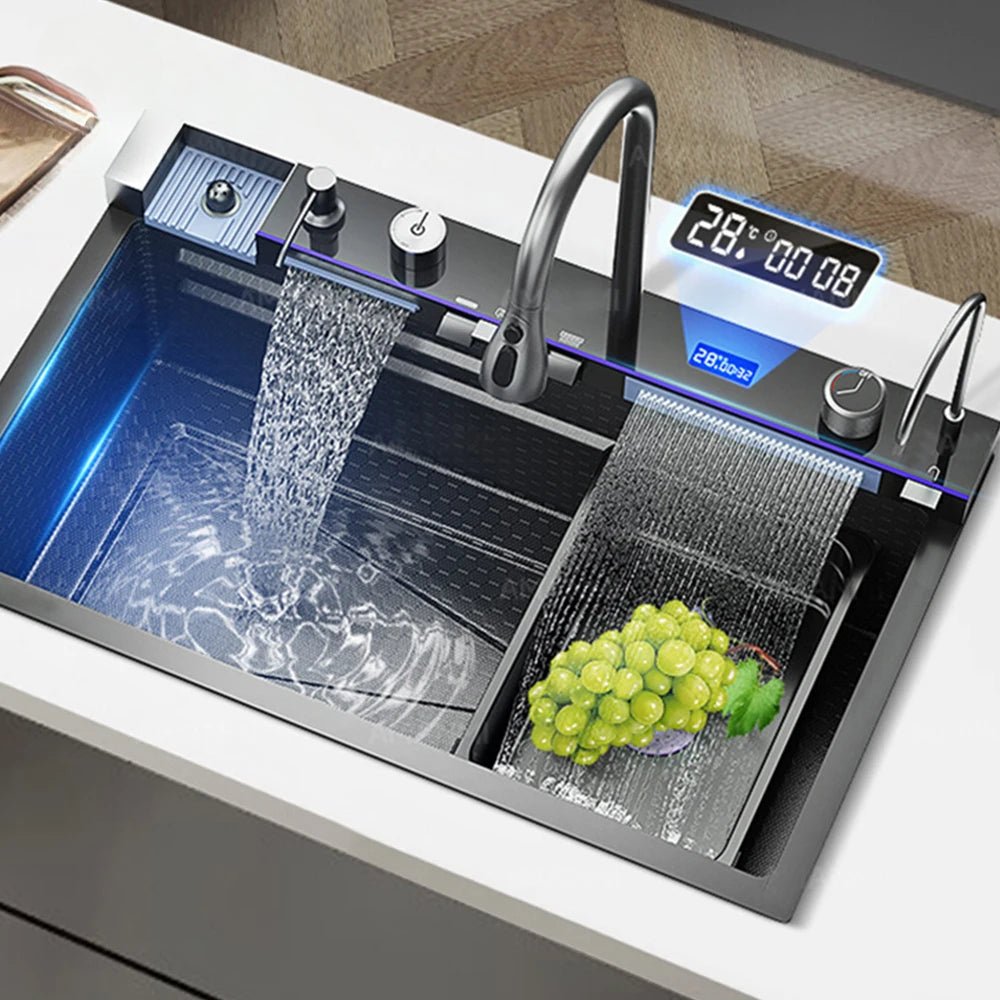 304 Stainless Steel Kitchen Digital Display Faucet Set - FCHF CITY