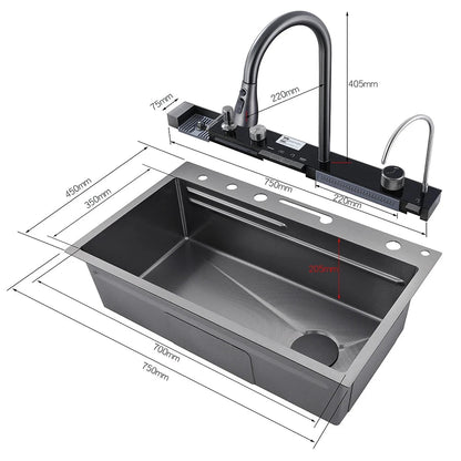 304 Stainless Steel Kitchen Digital Display Faucet Set - FCHF CITY