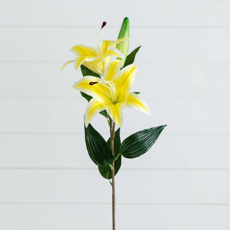 31&quot; Artificial Lily Flower Stems - Set of 3 - FCHF CITY