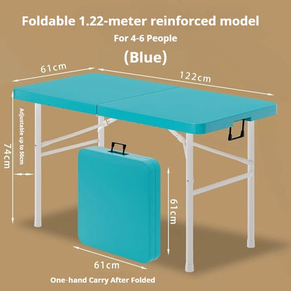 Portable Foldable Dining Table, Heavy‑Duty Height Adjustable Outdoor Table