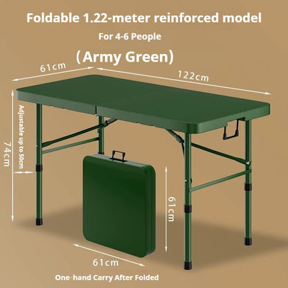Portable Foldable Dining Table, Heavy‑Duty Height Adjustable Outdoor Table