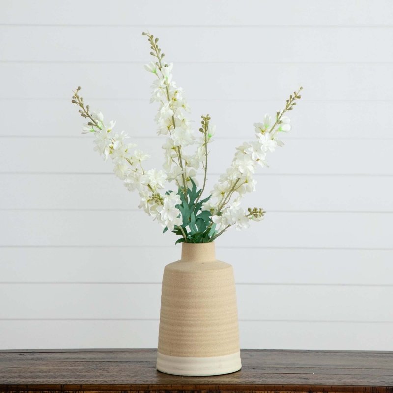 33&quot; Artificial Delphinium Flower Stems - Set of 3 - FCHF CITY