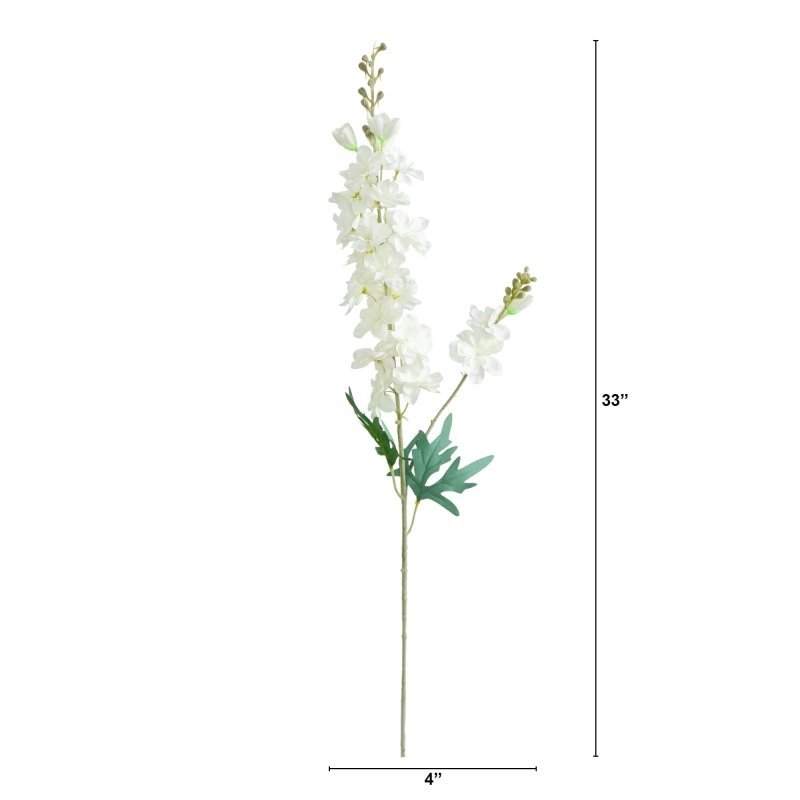 33&quot; Artificial Delphinium Flower Stems - Set of 3 - FCHF CITY