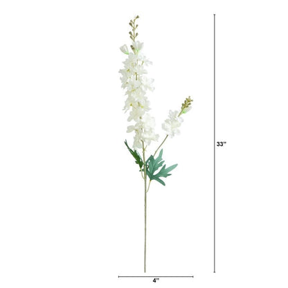 33&quot; Artificial Delphinium Flower Stems - Set of 3 - FCHF CITY