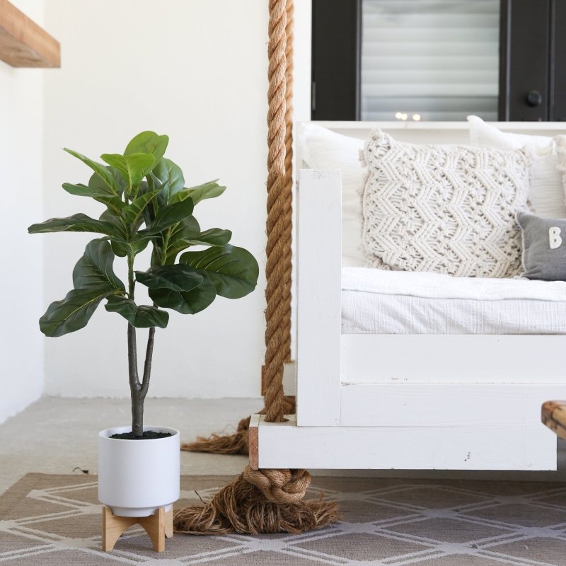 33” Artificial Fiddle Fig with Stand Planter - FCHF CITY