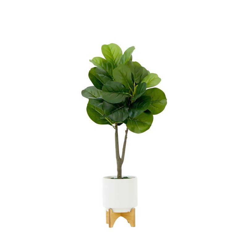 33” Artificial Fiddle Fig with Stand Planter - FCHF CITY