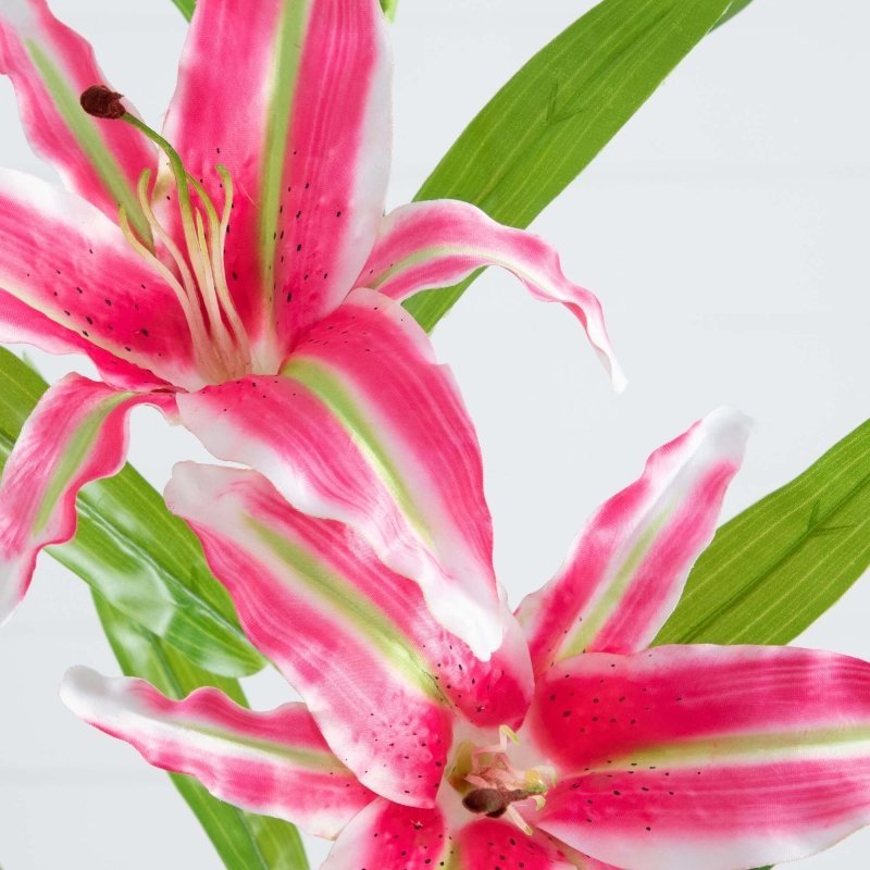 33&quot; Artificial Stargazer Lily Flower - Set of 3 - FCHF CITY