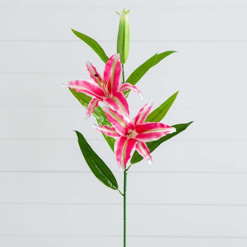 33&quot; Artificial Stargazer Lily Flower - Set of 3 - FCHF CITY