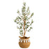3.5’ Artificial Olive Tree with Handmade Jute & Cotton Basket with Tassels - FCHF CITY