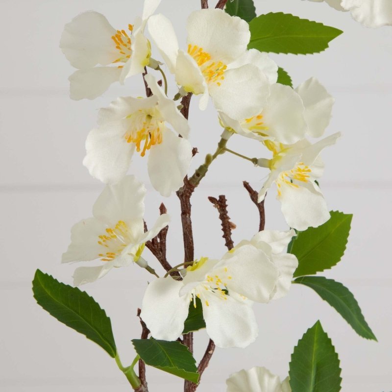 38&quot; Artificial White Blossom Flower Stems - Set of 3 - FCHF CITY