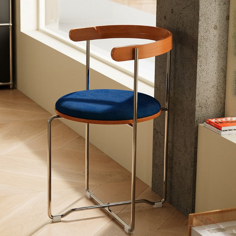 Retro Foldable Stainless Steel Dining Chair