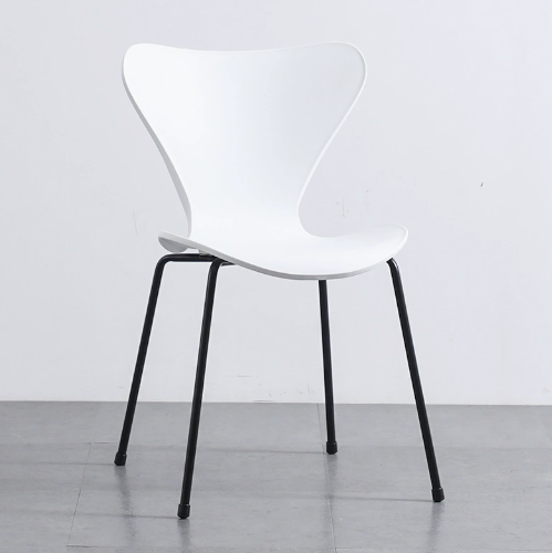 Nordic Modern Minimalist Plastic Dining Chair with Backrest, Casual Home Desk Stool