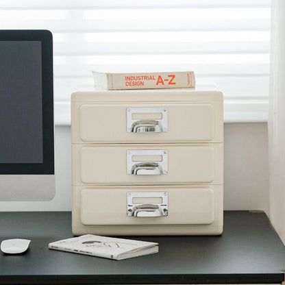 3‑Tier Desktop Drawer Storage Cabinet, ABS Plastic Office File Organizer - FCHF CITY