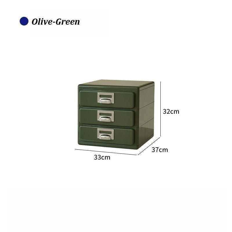 3‑Tier Desktop Drawer Storage Cabinet, ABS Plastic Office File Organizer - FCHF CITY