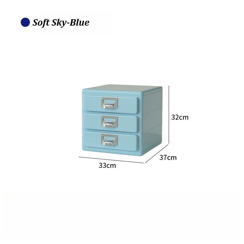 3‑Tier Desktop Drawer Storage Cabinet, ABS Plastic Office File Organizer - FCHF CITY