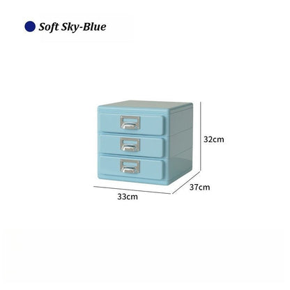 3‑Tier Desktop Drawer Storage Cabinet, ABS Plastic Office File Organizer - FCHF CITY