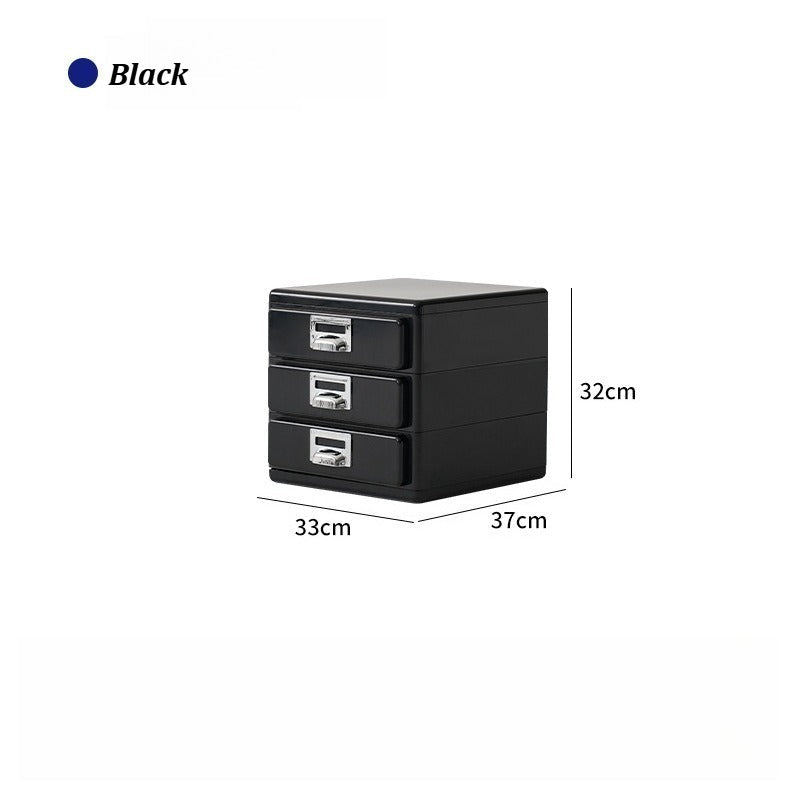 3‑Tier Desktop Drawer Storage Cabinet, ABS Plastic Office File Organizer - FCHF CITY