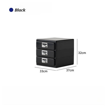 3‑Tier Desktop Drawer Storage Cabinet, ABS Plastic Office File Organizer - FCHF CITY