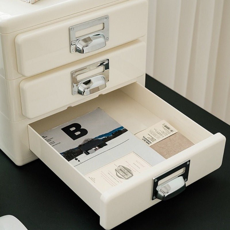3‑Tier Desktop Drawer Storage Cabinet, ABS Plastic Office File Organizer - FCHF CITY