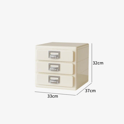 3‑Tier Desktop Drawer Storage Cabinet, ABS Plastic Office File Organizer - FCHF CITY